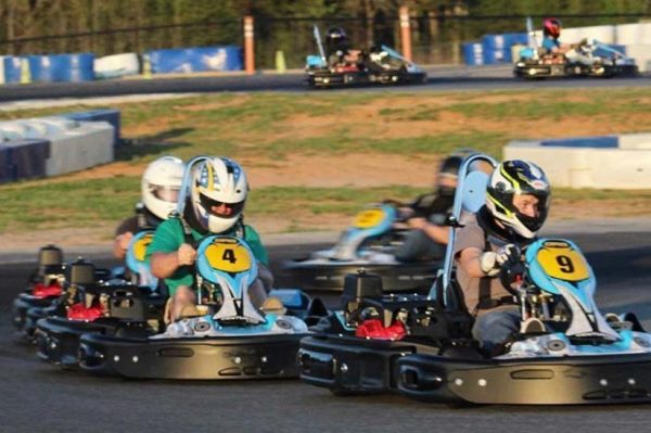 Racing karts at GoPro Motorplex in Mooresville NC